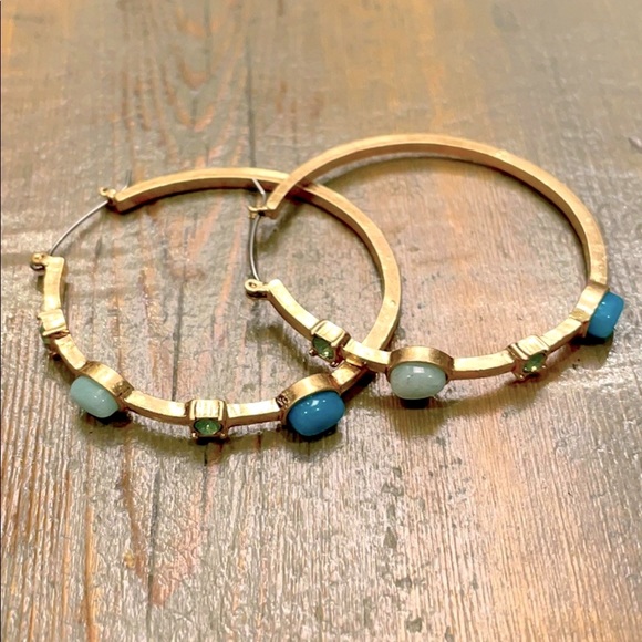 Jewelry - Boho Costume Gold Hoop earrings.  NWOT